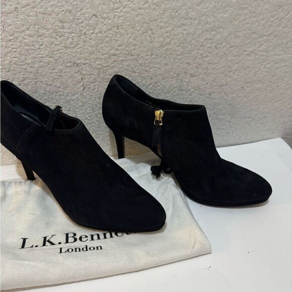 LK Bennett London Black suede shoe booties EU 40 US 9 - Picture 13 of 16